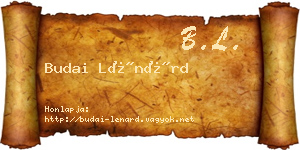 Budai Lénárd névjegykártya