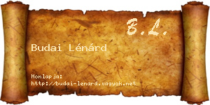 Budai Lénárd névjegykártya